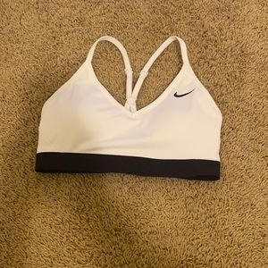 White Nike sports bra